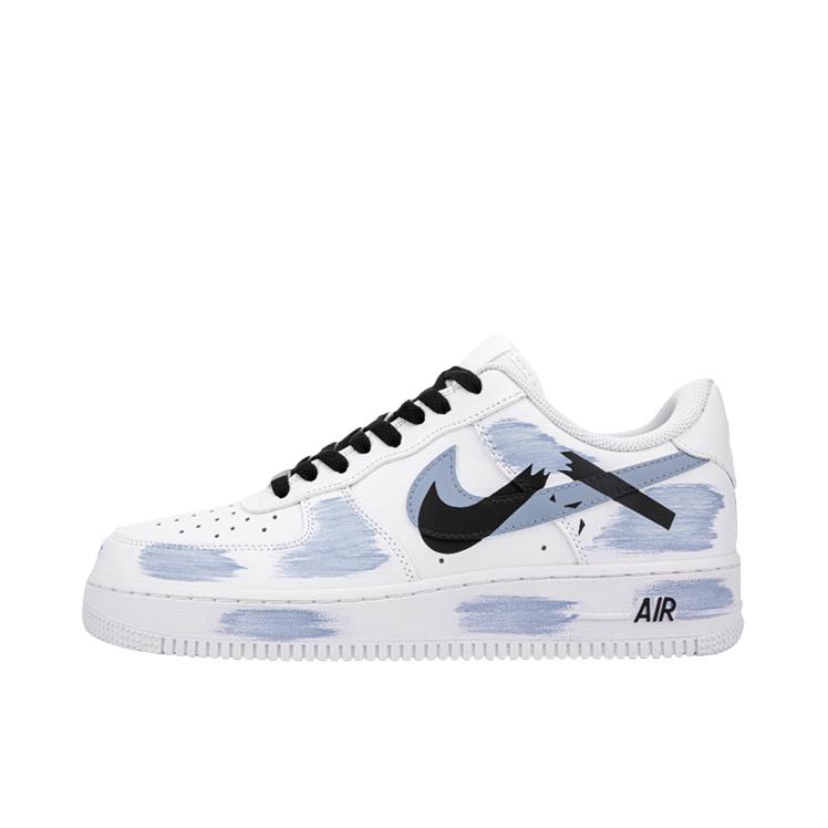 推荐商品：【定制款】 Nike Air Force 1 板鞋 防滑减震耐磨低帮增高 手绘涂鸦 /白色/蓝色