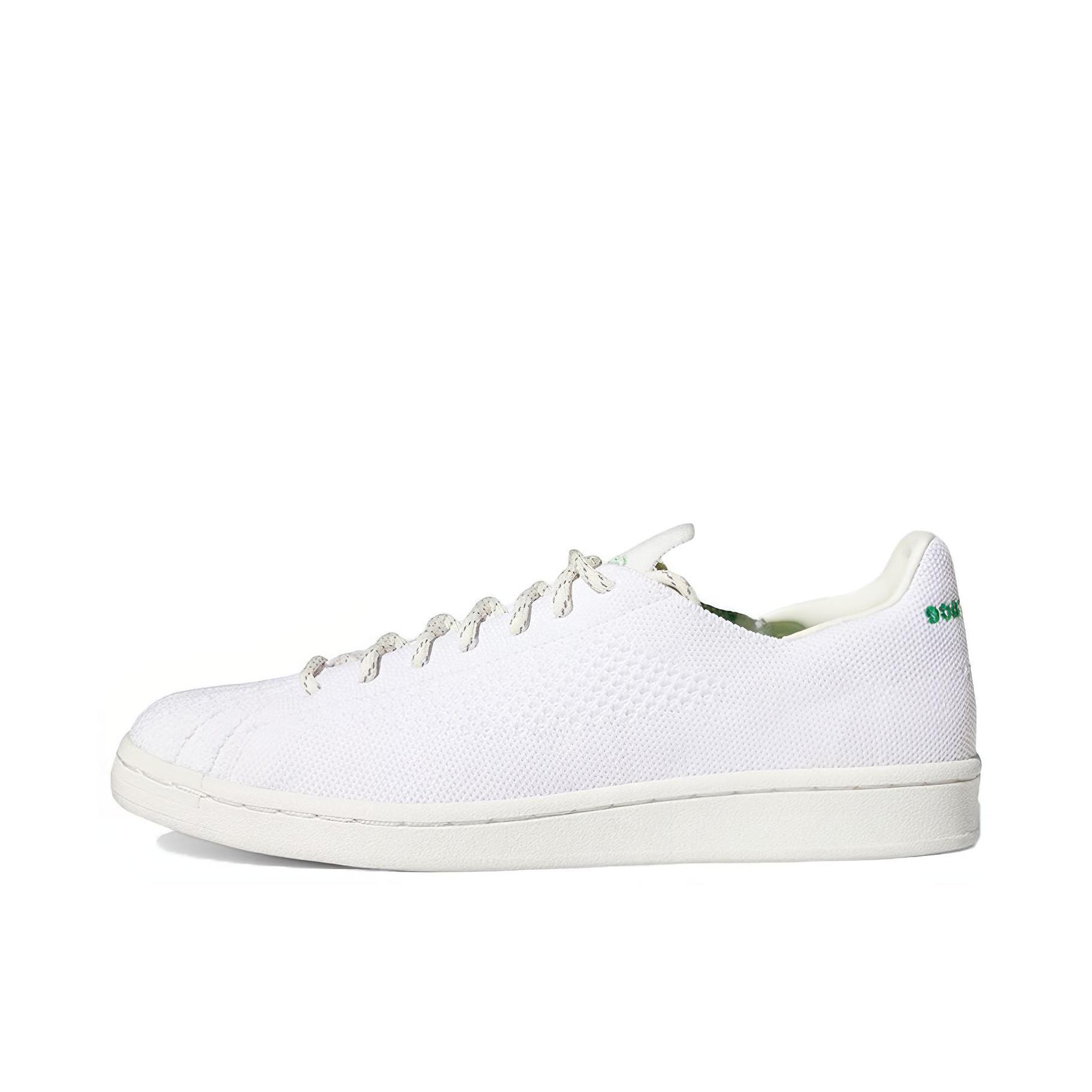 推荐商品：adidas Originals Superstar Primeknit 板鞋 防滑耐磨轻便透气 Pharrell Williams联名/白色/绿色