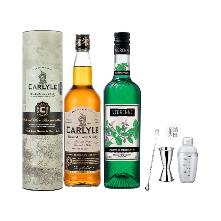 推荐商品：十二星座DIY 绿薄荷+卡得里乐两件套 瓶装 送调酒三件套