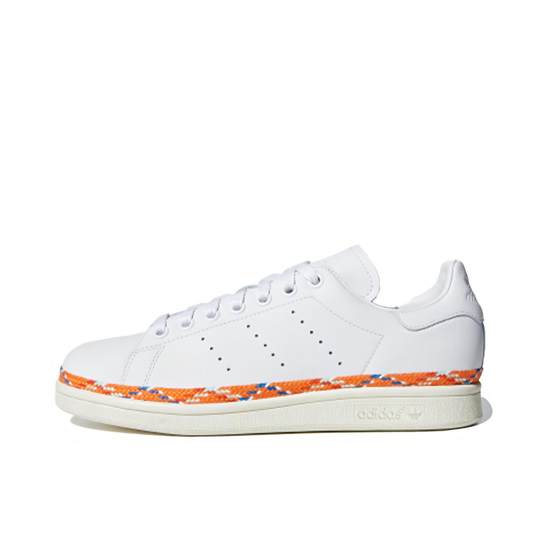 推荐商品：adidas Originals Stan Smith 板鞋 减震透气轻便低帮包裹性 White/Orange 白色/橘色棉线