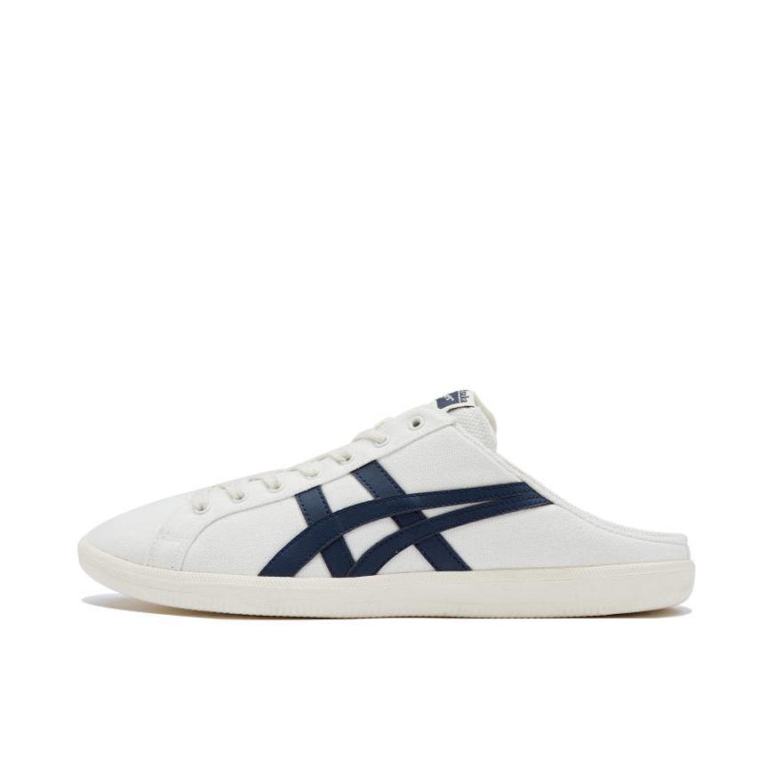 推荐商品：Onitsuka Tiger DD Trainer 防滑耐磨 舒适减震 轻便透气 防水 包裹性 复古 一脚蹬 合成革 织物 德训鞋 运动休闲鞋 米白色/蓝色