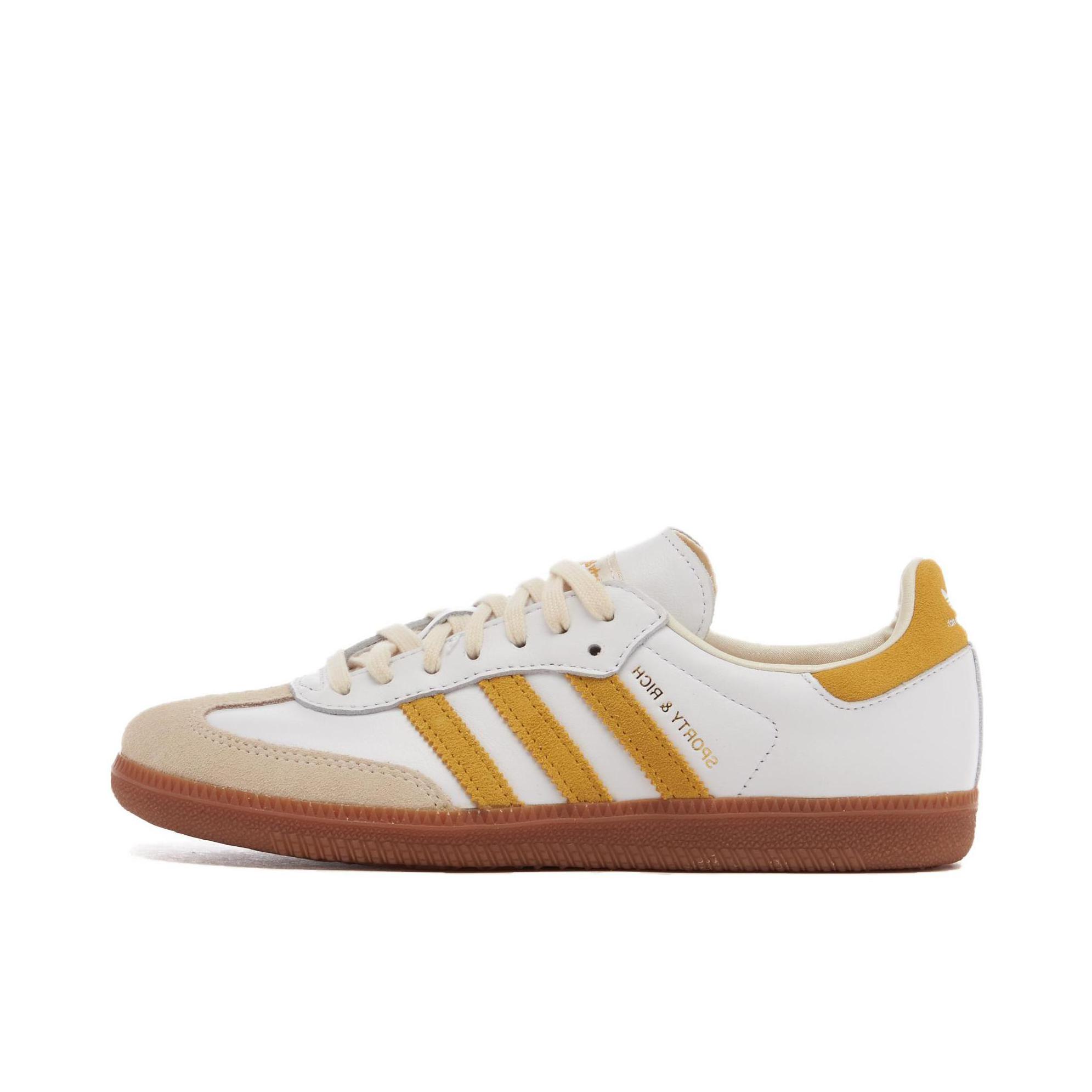 推荐商品：adidas Originals Samba OG T头鞋 板鞋 经典复古舒适百搭耐磨合成革圆头薄底贴合 Sporty&Rich联名/白色/黄色/棕色