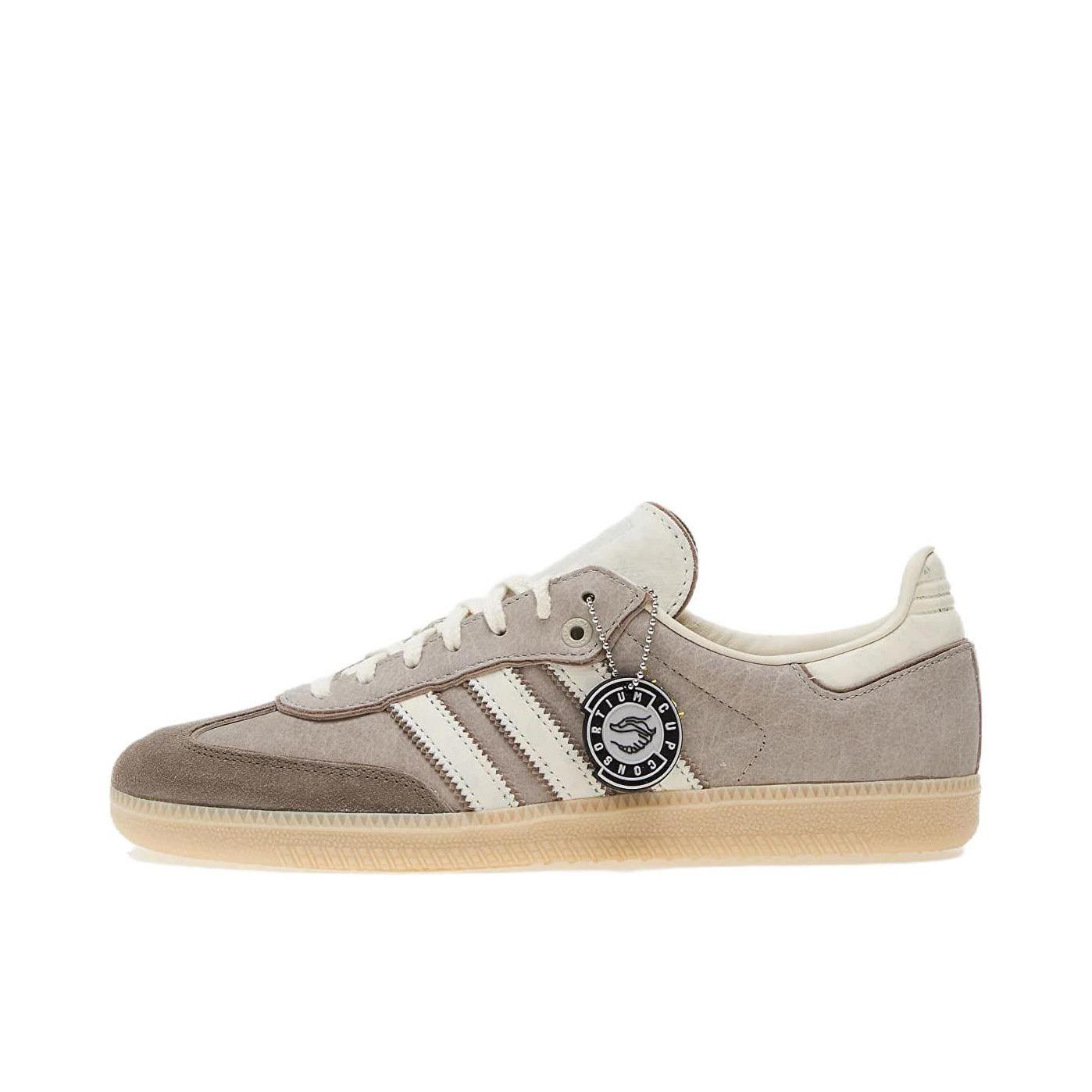 推荐商品：adidas Originals Samba OG T头鞋 板鞋 经典复古舒适百搭耐磨合成革圆头薄底贴合 Offspring联名/浅褐色