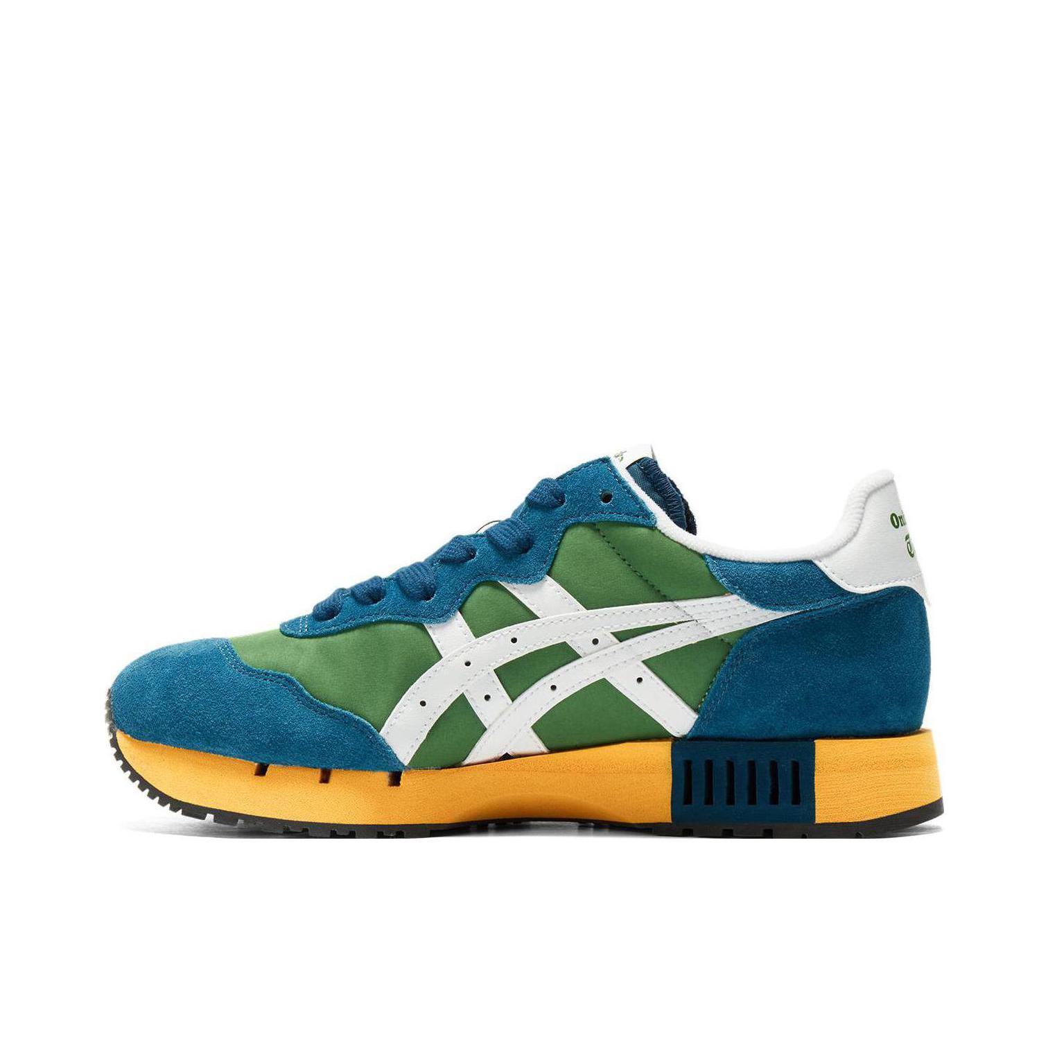 推荐商品：Onitsuka Tiger X-caliber 时尚复古 舒适百搭 防滑耐磨 织物 厚底 运动休闲鞋 蓝色/绿色