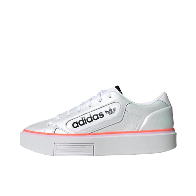 推荐商品：adidas originals Sleek Super 板鞋 防滑耐磨舒适轻便简约百搭 Angelababy同款 淡蓝/白色