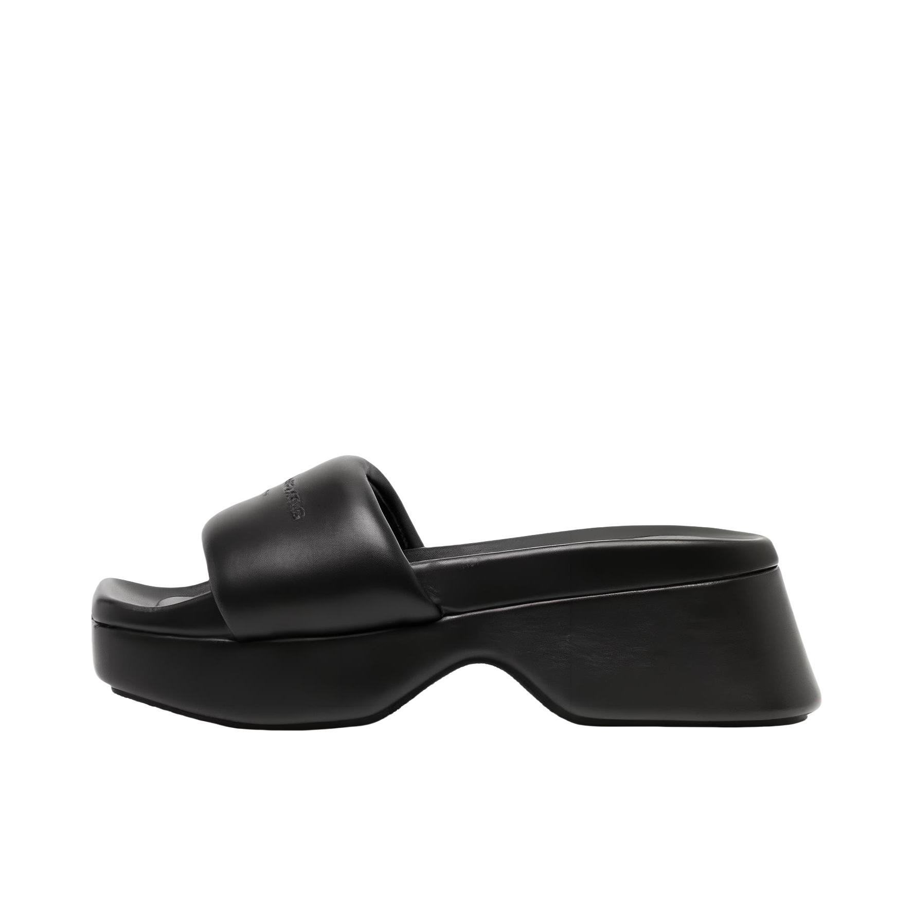 推荐商品：Alexander Wang 一字 厚底 高跟 拖鞋 30124S028001 女款/黑色
