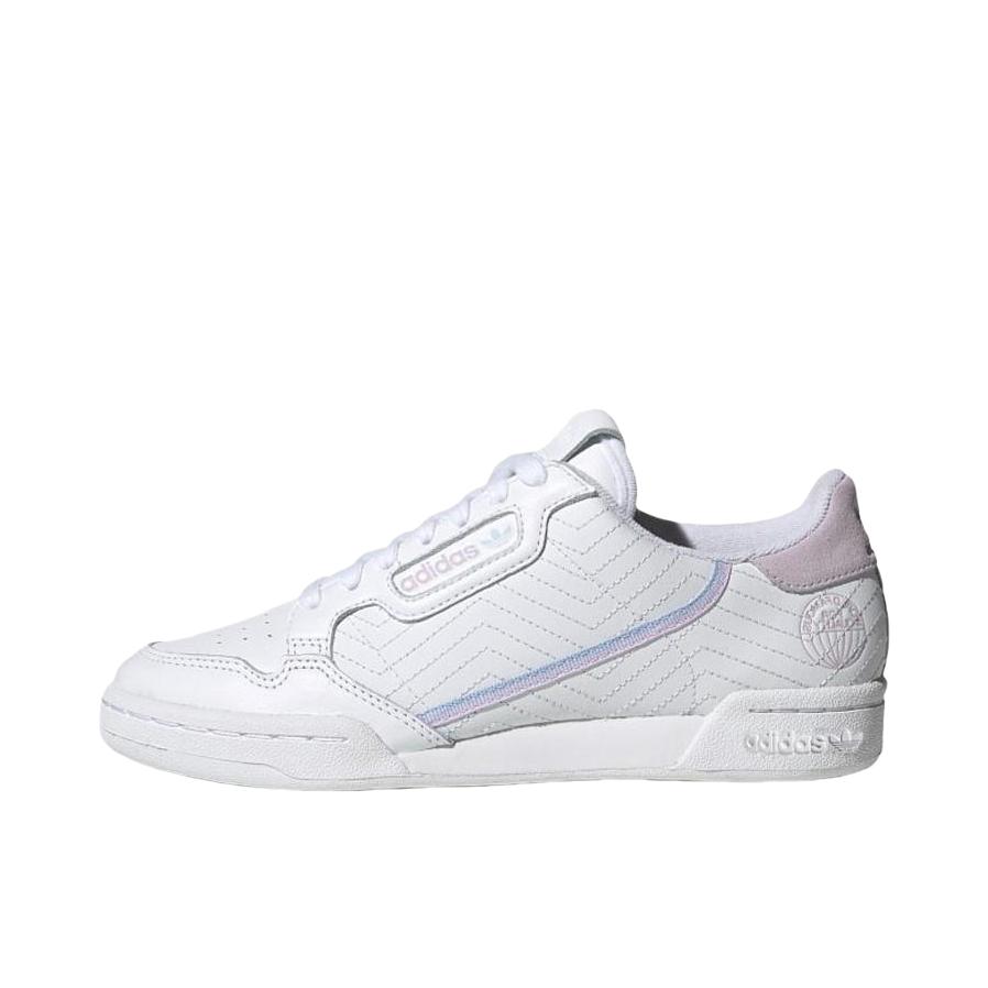 推荐商品：adidas Originals Continental 80 运动休闲鞋 板鞋 经典复古防滑耐磨防水舒适 云白色/淡紫色