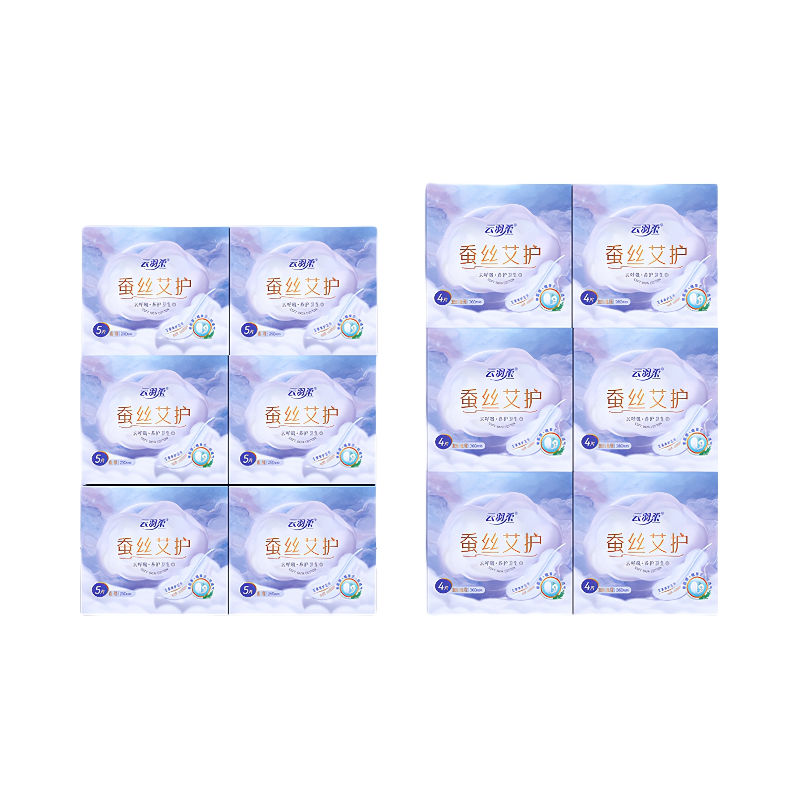 推荐商品：云羽柔 蚕丝超薄卫生巾套装 日夜用