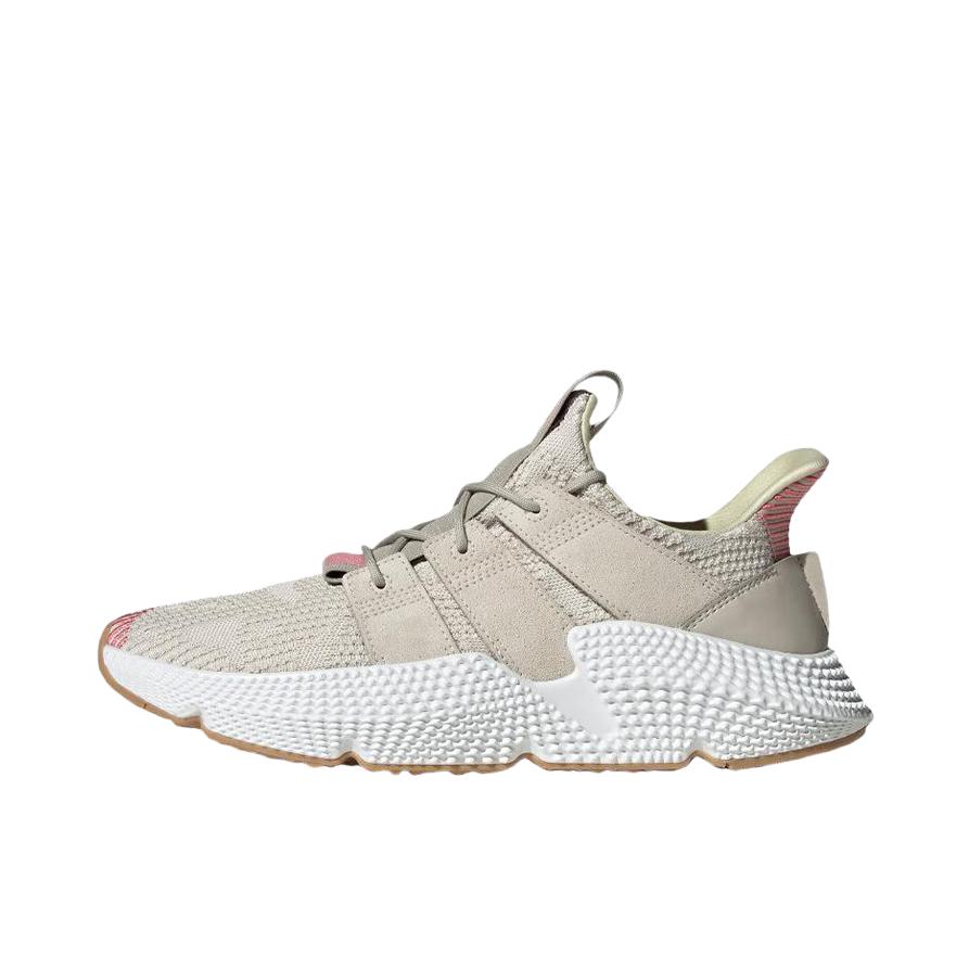 推荐商品：adidas  Prophere  舒适轻便 防滑耐磨 透气 复古简约 时尚潮流 运动休闲鞋 灰米色/粉色
