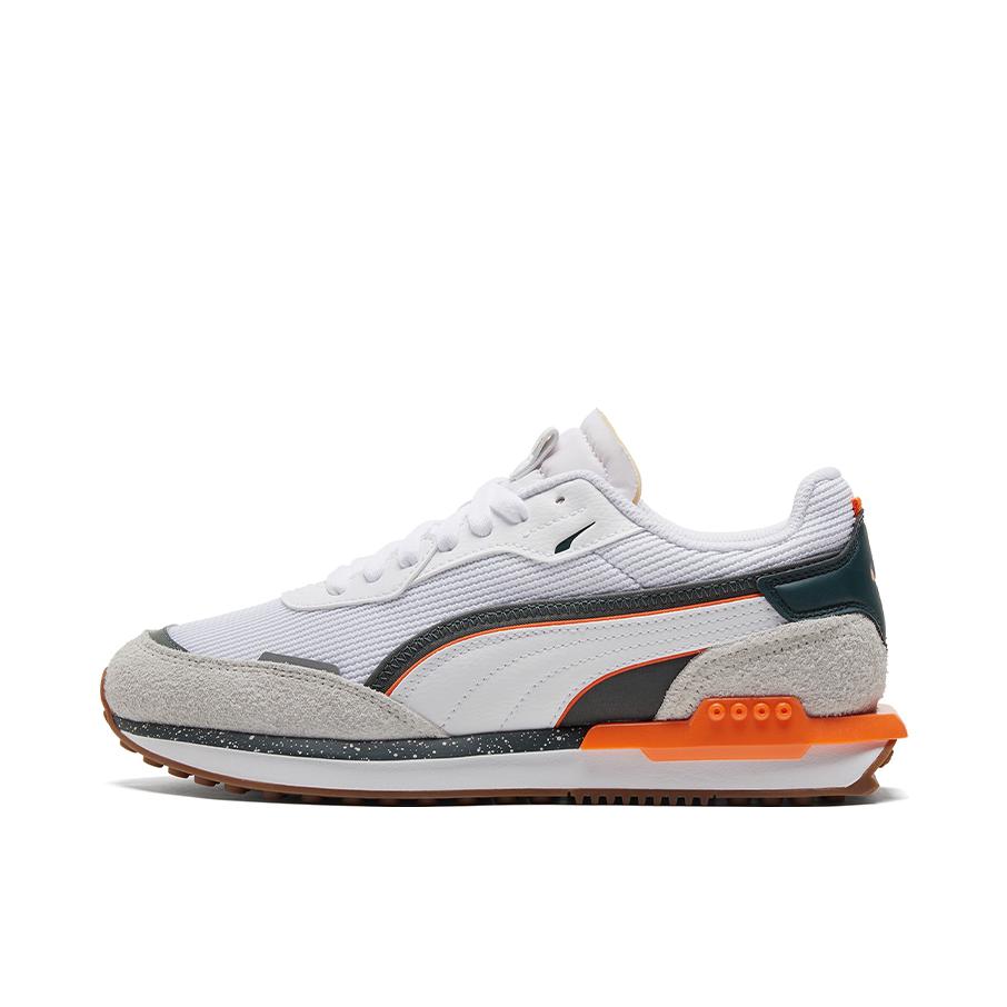 推荐商品：Puma/彪马 City Rider 运动休闲鞋 轻便透气防滑耐磨复古 灰色/白色/橙色