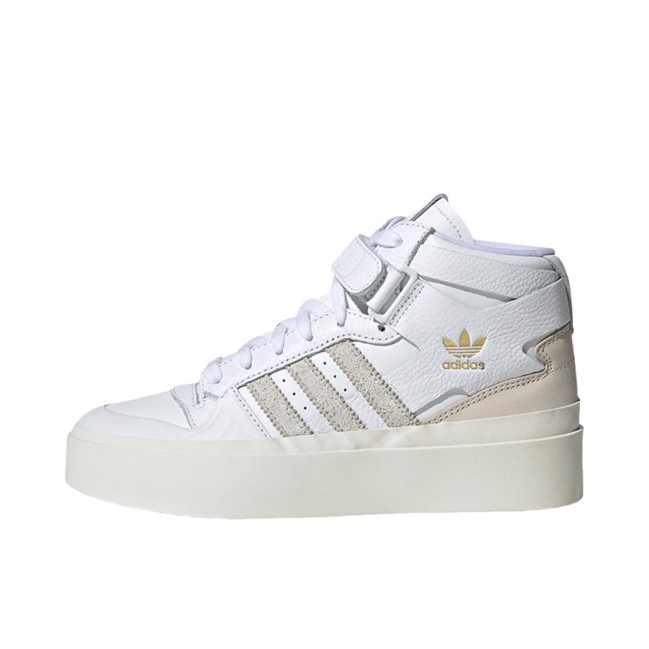 推荐商品：adidas originals Forum Bonega 防滑耐磨 舒适透气 轻便 增高鞋 运动休闲鞋 女款/中帮/白色/棕色