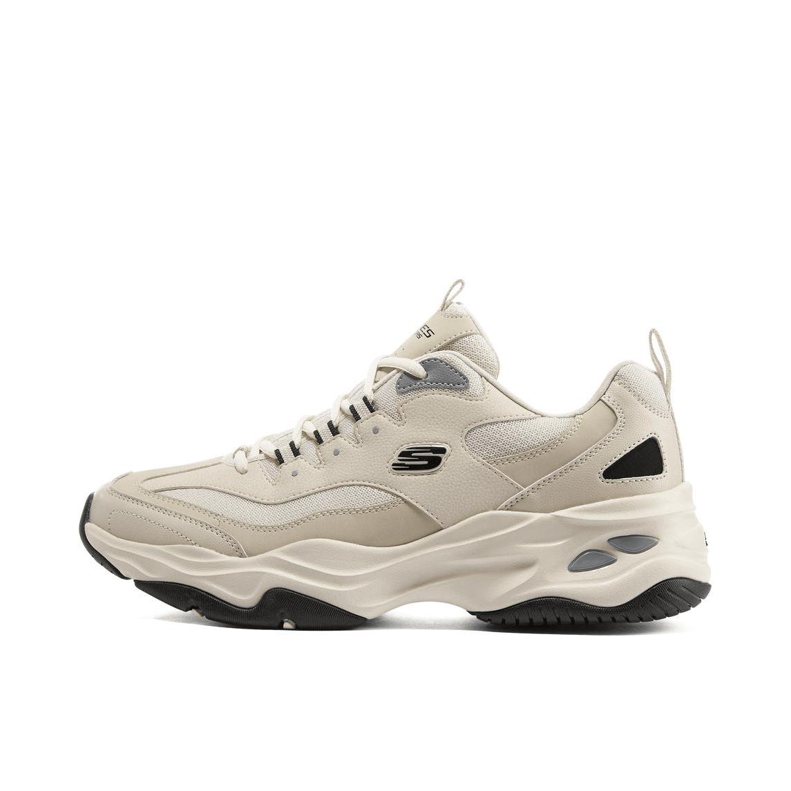 推荐商品：【赵露思同款】 Skechers/斯凯奇 D'Lites 4.0 老爹鞋 熊猫鞋 跑鞋 减震耐磨网面透气复古时尚增高厚底绑带运动休闲 自然色/黑色