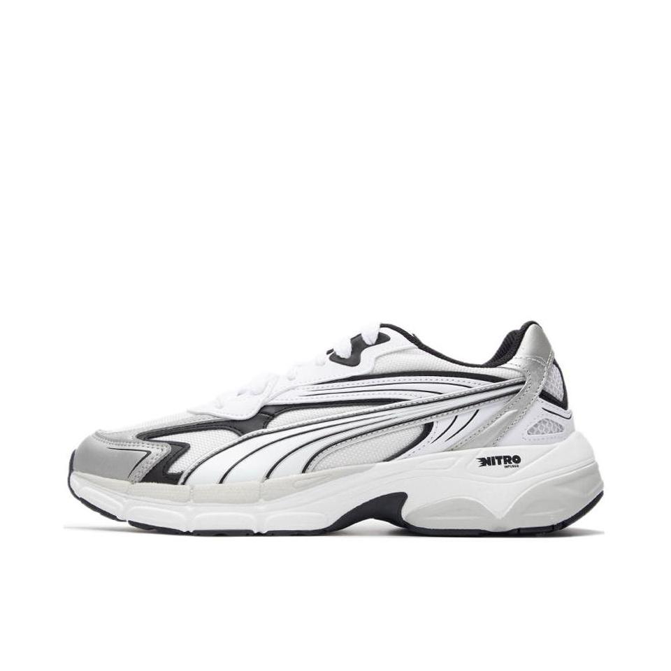 推荐商品：Puma/彪马 Teveris Nitro 运动休闲鞋 减震透气舒适耐磨潮流百搭复古圆头回弹 黑色/灰色