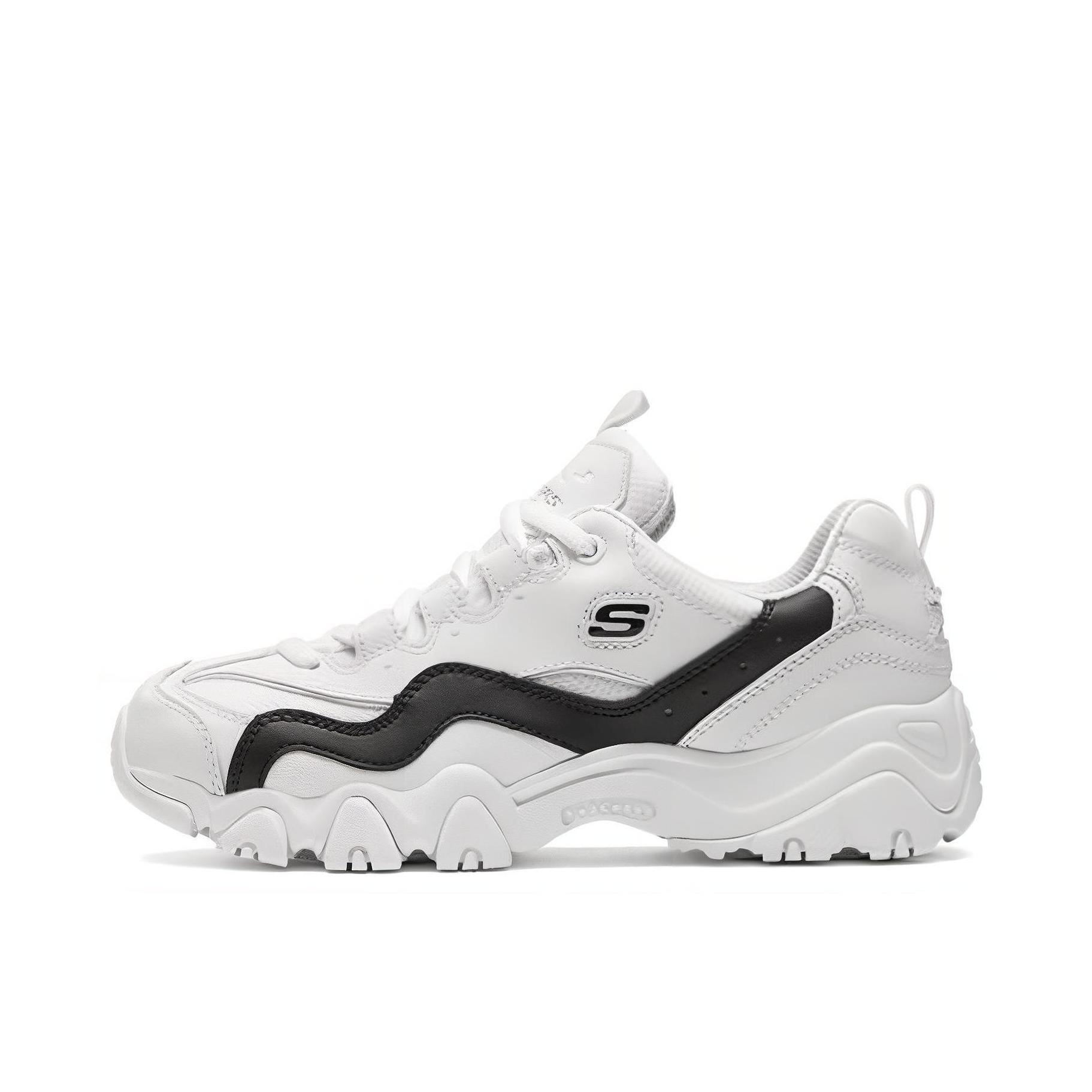 推荐商品：Skechers/斯凯奇  D'Lites 2.0  老爹鞋  减震透气防滑耐磨回弹复古运动舒适经典简约  White/Black 白黑