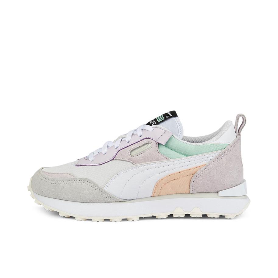 推荐商品：Puma/彪马 Rider FV 运动休闲鞋 减震防滑耐磨舒适轻便网面透气复古百搭抓地 女款/粉色/灰色/白色