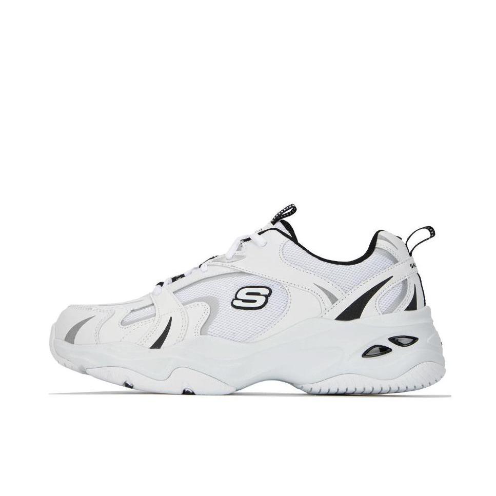 推荐商品：【赵露思同款】 Skechers/斯凯奇 D'Lites 4.0 老爹鞋 熊猫鞋 跑鞋 减震耐磨网面透气复古时尚增高厚底绑带运动休闲 网面/白色/黑色/灰色