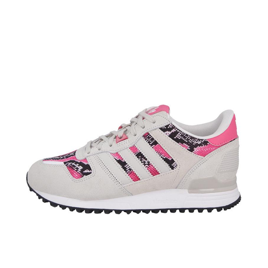 推荐商品：adidas Originals ZX 700 百搭复古 防滑耐磨 舒适轻便 减震透气 低帮 运动休闲鞋 Pearl Grey/Joy Pink 米黄/粉蛇纹