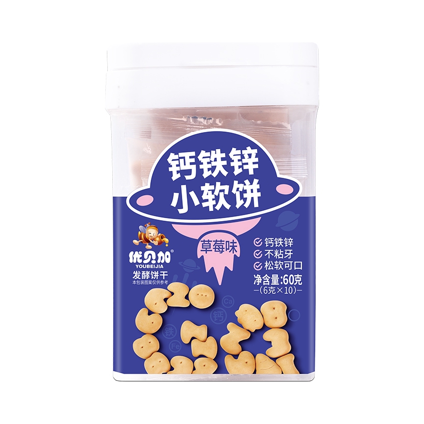 推荐商品：优贝加 宝宝钙铁锌小软饼干儿童益生元原味软馒头
