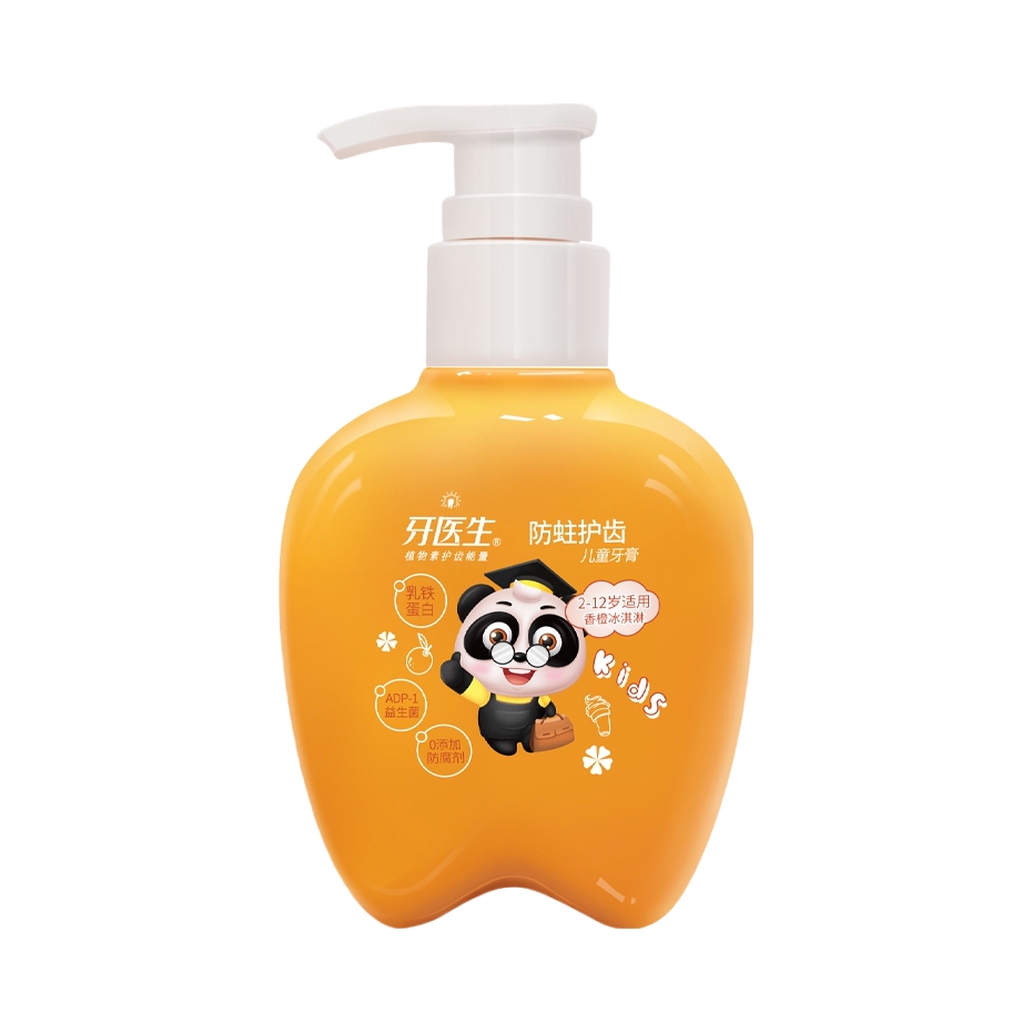 推荐商品：牙医生/Dentist 儿童低氟防蛀护齿牙膏按压式含氟