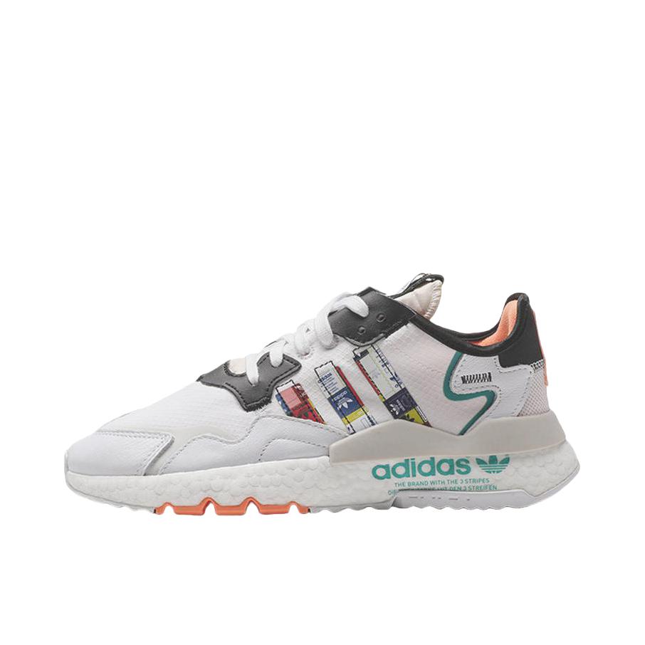 推荐商品：adidas Originals Nite Jogger BOOST 透气 防滑 支撑 中底 复古 运动休闲鞋 白黑绿