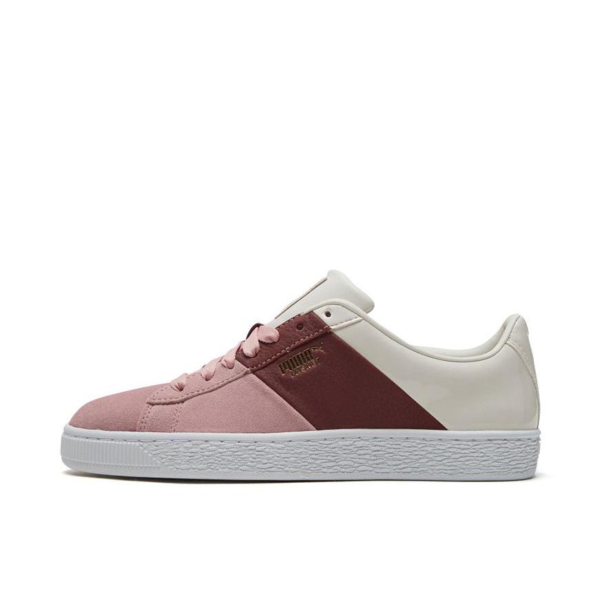 推荐商品：Puma/彪马 Capri 板鞋 复古百搭舒适轻便防滑耐磨 Pink/FireBrick/White 粉红白三色拼接
