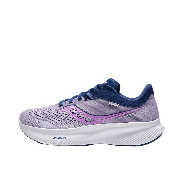 推荐商品：Saucony/索康尼 Ride 驭途 16 软底减震 舒适轻便 网布织物 时尚休闲 轻质 马拉松 跑鞋 女款/白色/紫色