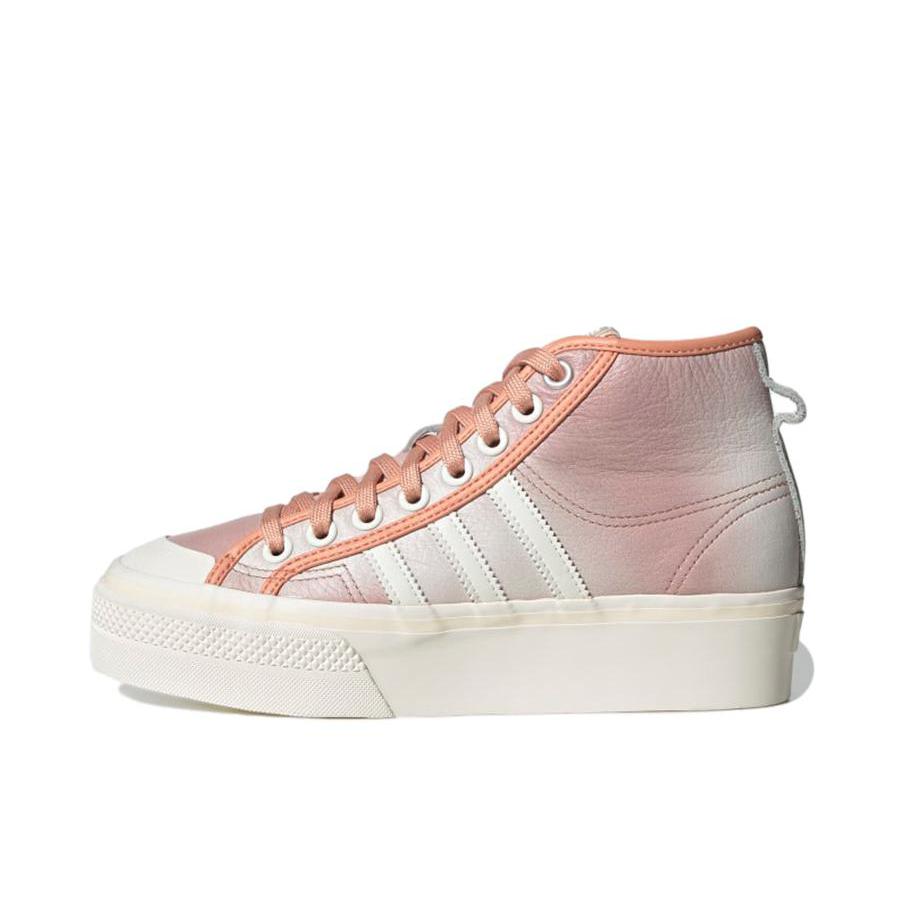 推荐商品：adidas Nizza Platform 运动休闲鞋 防滑耐磨轻便透气舒适百搭 粉色/米色