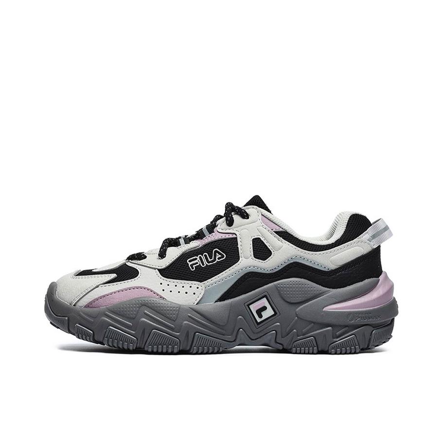 推荐商品：FILA/斐乐 Ravagement 掠夺者 运动休闲鞋 缓震复古增高慢跑 女款/黑色/南极灰