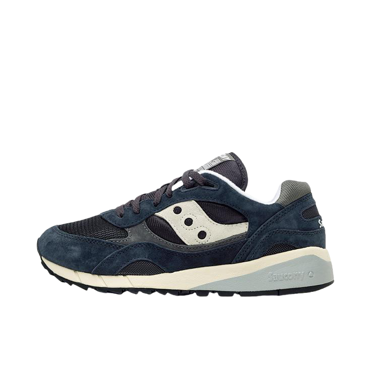 推荐商品：Saucony/索康尼 Shadow 6000 经典复古 防滑耐磨 舒适休闲 透气 防水 织物 运动 跑鞋 藏蓝/米色