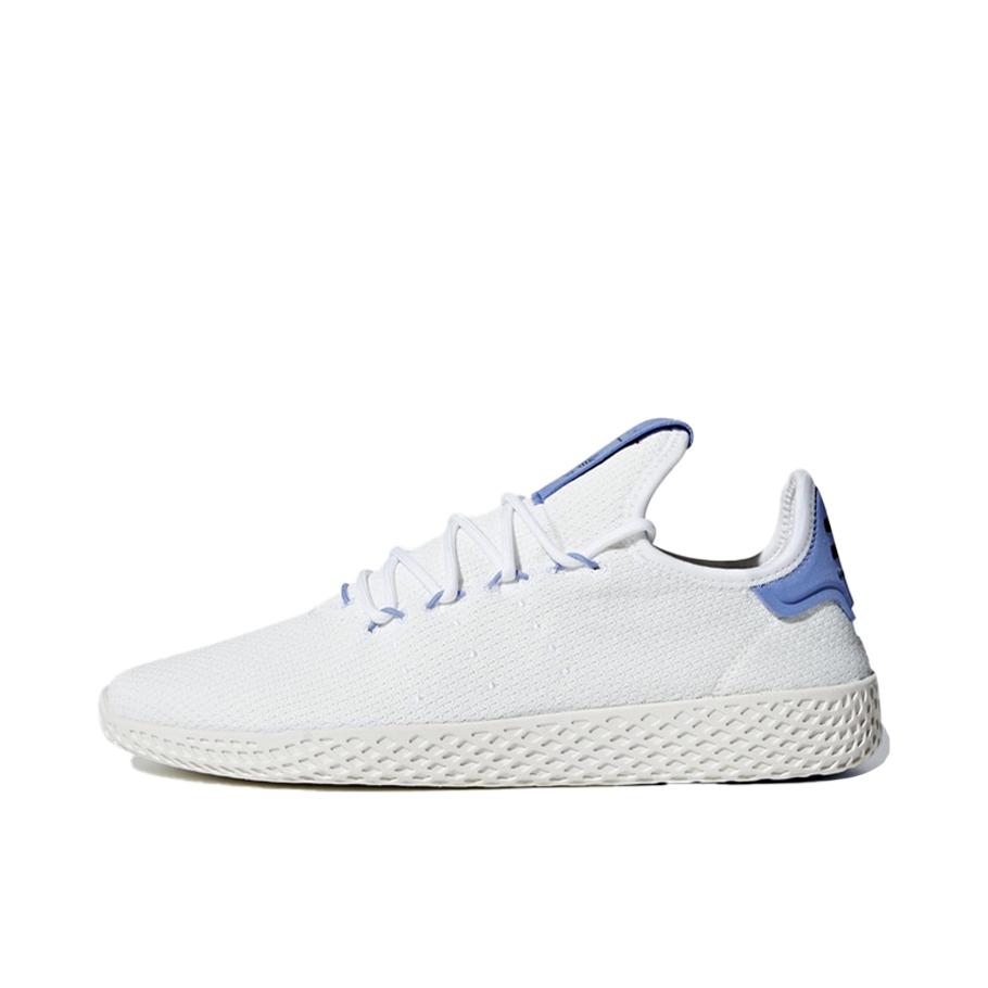推荐商品：adidas Tennis Hu 运动休闲鞋 防滑耐磨网面透气舒适轻便 PHARRELL WILLIAMS/Cloud White/Real Lilac 白/青色