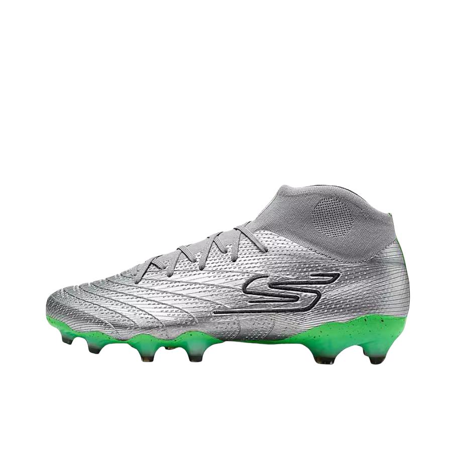 推荐商品：Skechers/斯凯奇 GO SOCCER 透气 人造草地 防滑 包裹性 足球鞋 银色/柠檬色 