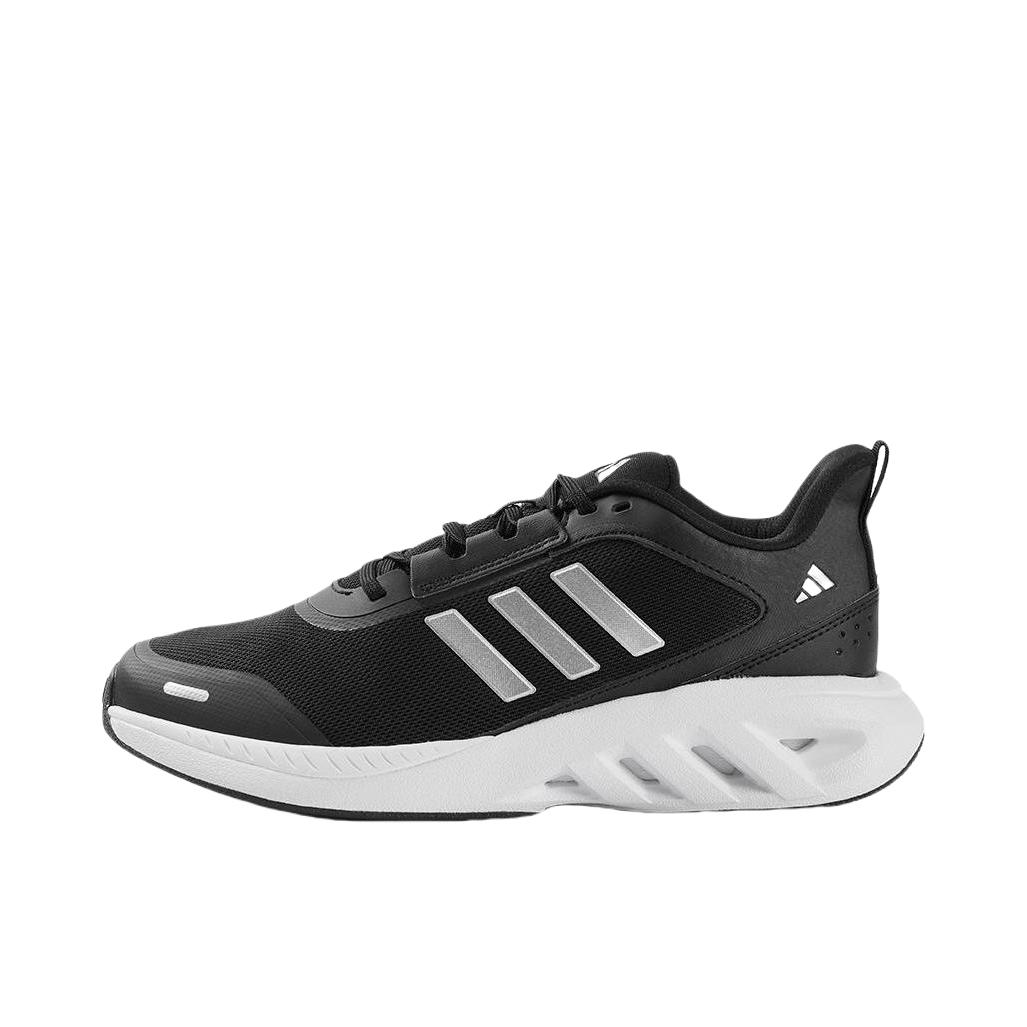 推荐商品：adidas All Day Power 透气 耐磨防滑 舒适轻便 轻运动 合成革 织物 网面 跑鞋 一号黑/金属银/碳黑