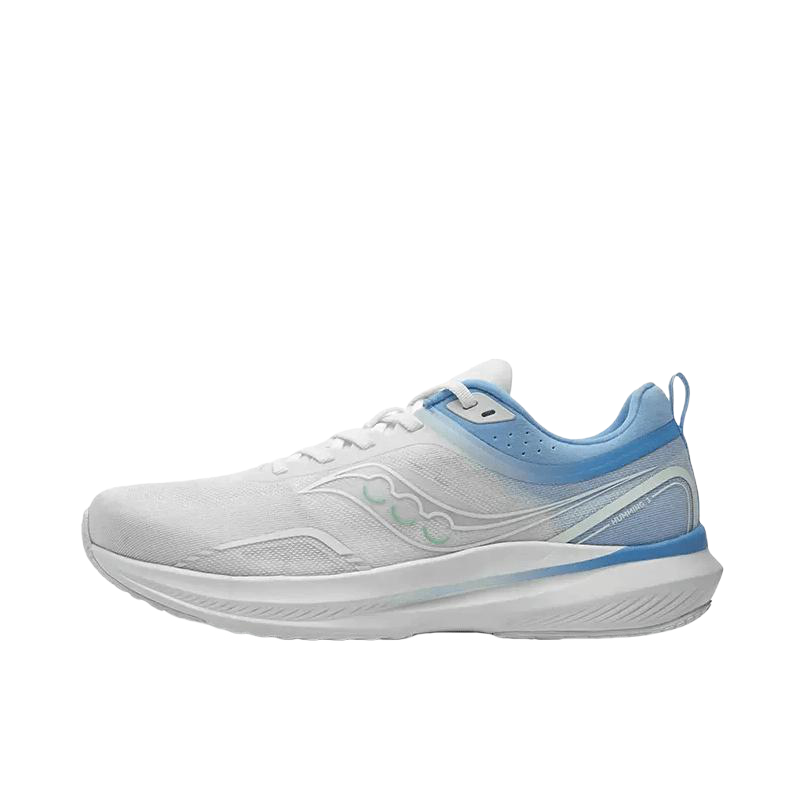 推荐商品：Saucony/索康尼 Humming 蜂鸟 3 网面透气 缓震支撑 轻便软底 慢跑训练 跑鞋 白色/蓝色