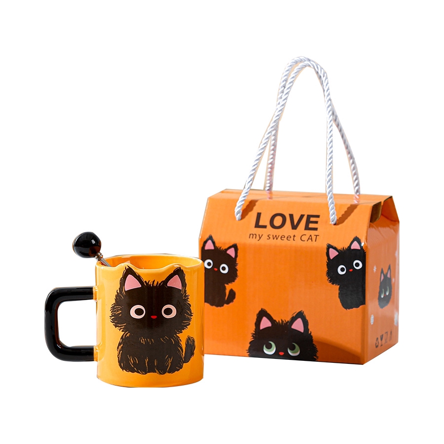 推荐商品：OFFICE NOKI BSL-226L 欧式猫咪系列 380ml 陶瓷 高杯马克杯 礼盒装