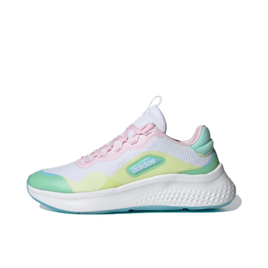 推荐商品：adidas NEO Primrose Sleek 运动休闲鞋 防滑耐磨网面透气 绿色/黄色