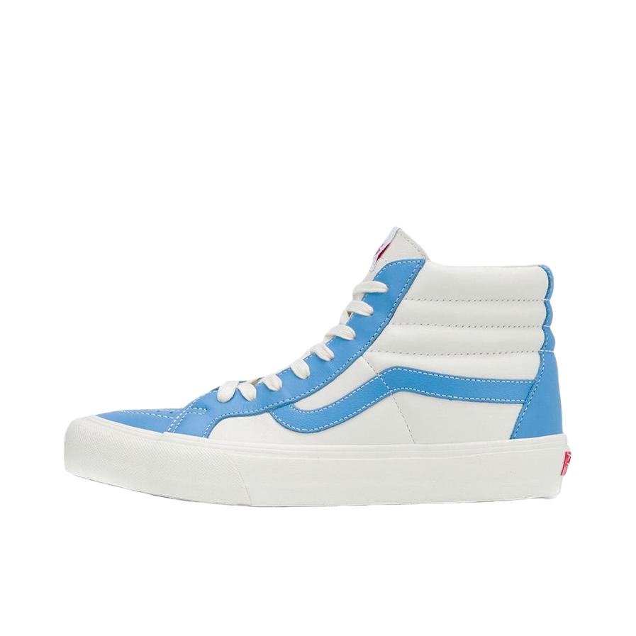 推荐商品：Vans/范斯 SK8-Hi 板鞋 潮流经典拼接复古街头厚底 北卡蓝/白