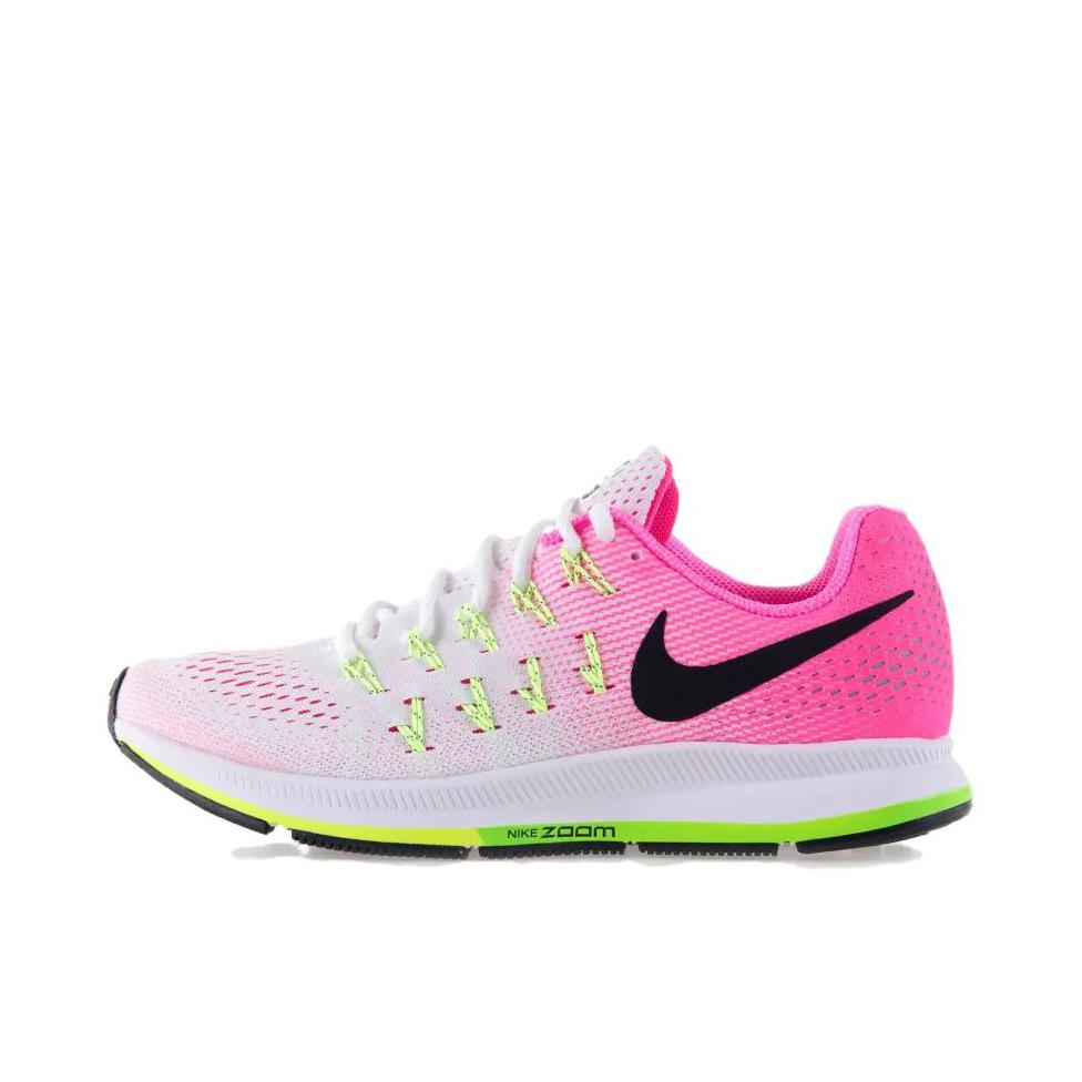 推荐商品：Nike Air Zoom Pegasus 33 跑鞋 防滑耐磨轻便透气减震回弹网布运动织物 White Pink 白粉