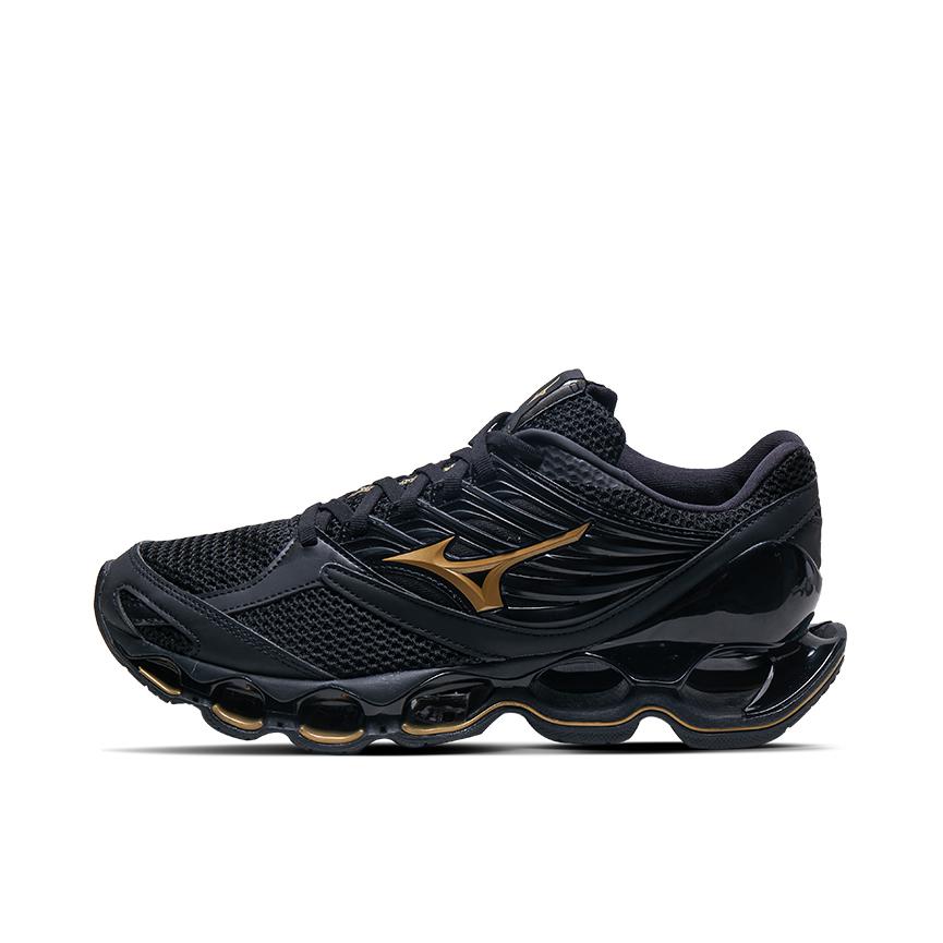 推荐商品：Mizuno/美津浓  Wave Prophecy 13 预言13S 舒适缓震 防滑耐磨 轻便 支撑平衡 网布透气 织物  跑鞋  J1GC24490 黑色/黄色