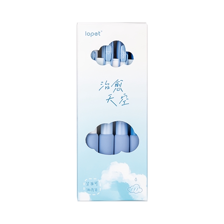 推荐商品：LOPET LT-1289蓝色 超软欧包系列 0.5mm 按动刷题笔中性笔 礼盒装