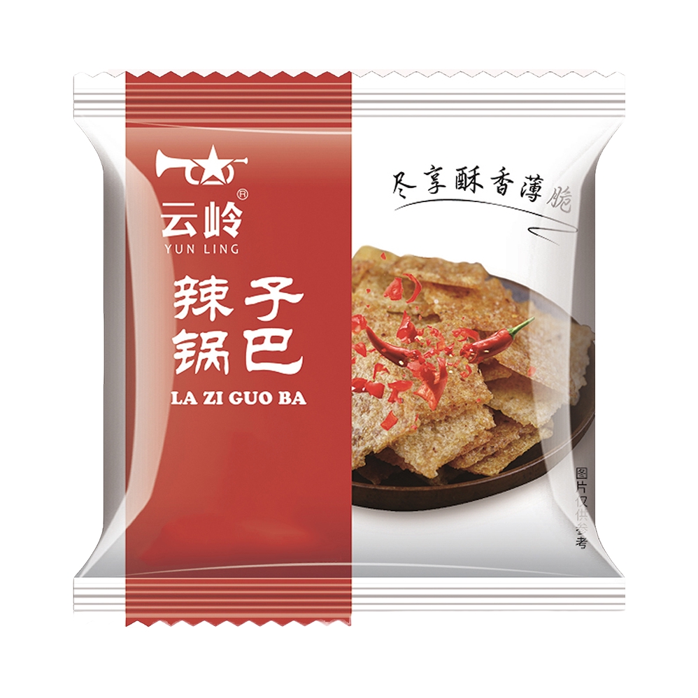 推荐商品：云岭 大米脆锅巴 500g 袋装 辣子味