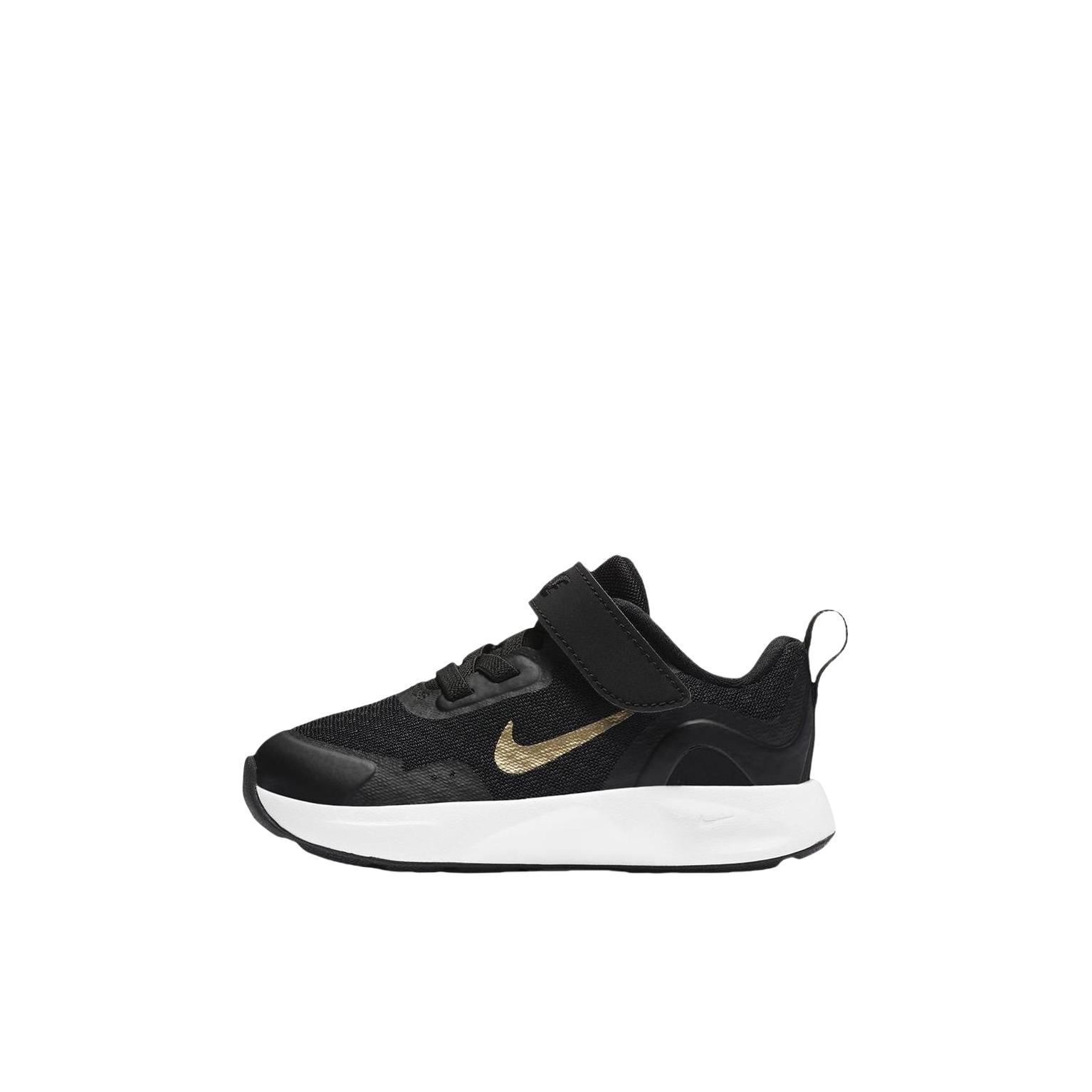 推荐商品：Nike Wearallday 耐磨休闲 减震回弹 轻便透气 魔术贴 运动鞋儿童 婴童/黑色/金色/白色