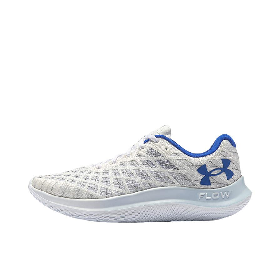 推荐商品：Under Armour/安德玛 Flow Velociti Wind 2 健身训练 减震回弹 防滑耐磨 舒适透气 跑鞋 白色/蓝色