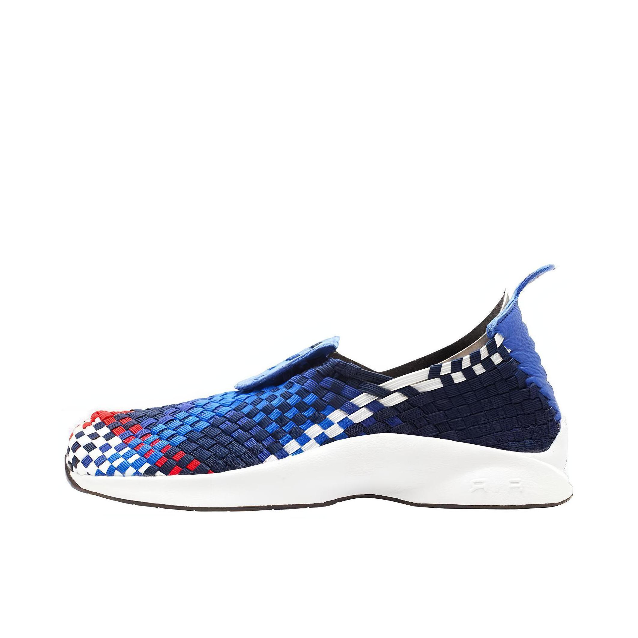 推荐商品：Nike Air Woven 防滑耐磨 舒适透气 减震轻便 编织 织物 复古百搭 运动休闲鞋 蓝色/黑色/白色