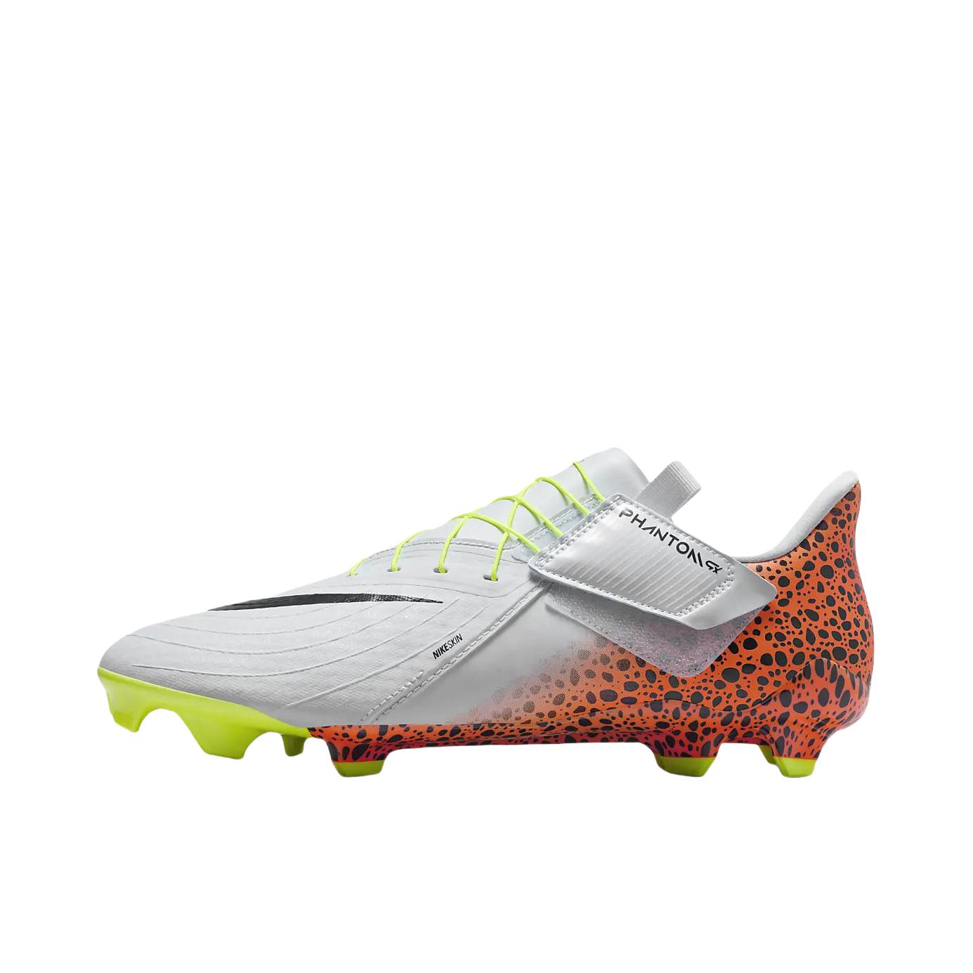 推荐商品：Nike Phantom GX 2 Academy MG/FG 中端 胶质混钉 多种场地 舒适减震 足球鞋 白色/橙色