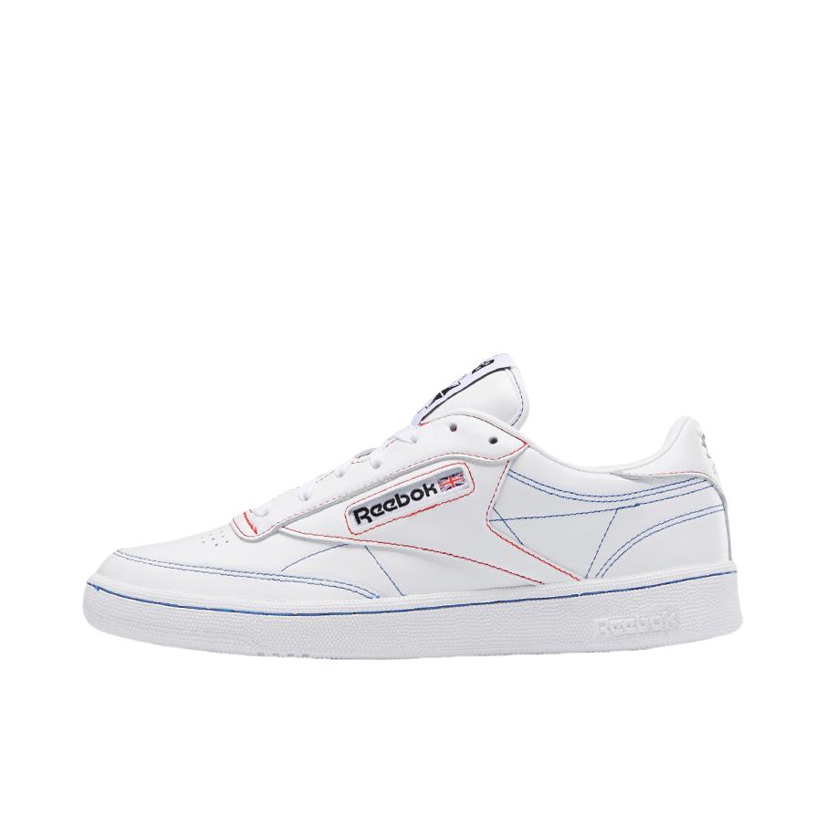 推荐商品：Reebok/锐步 Club C 潮流复古 百搭 舒适轻便 防滑耐磨 运动 T头 板鞋 BAPE联名/白/黑/蓝/紫红