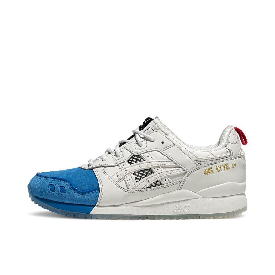 推荐商品：Asics/亚瑟士 Gel-Lyte 3 OG 减震回弹 耐磨防滑 舒适透气 合成革 缓震 复古 低帮 跑鞋 MITA SNEAKERS GL3联名/白色/蓝色