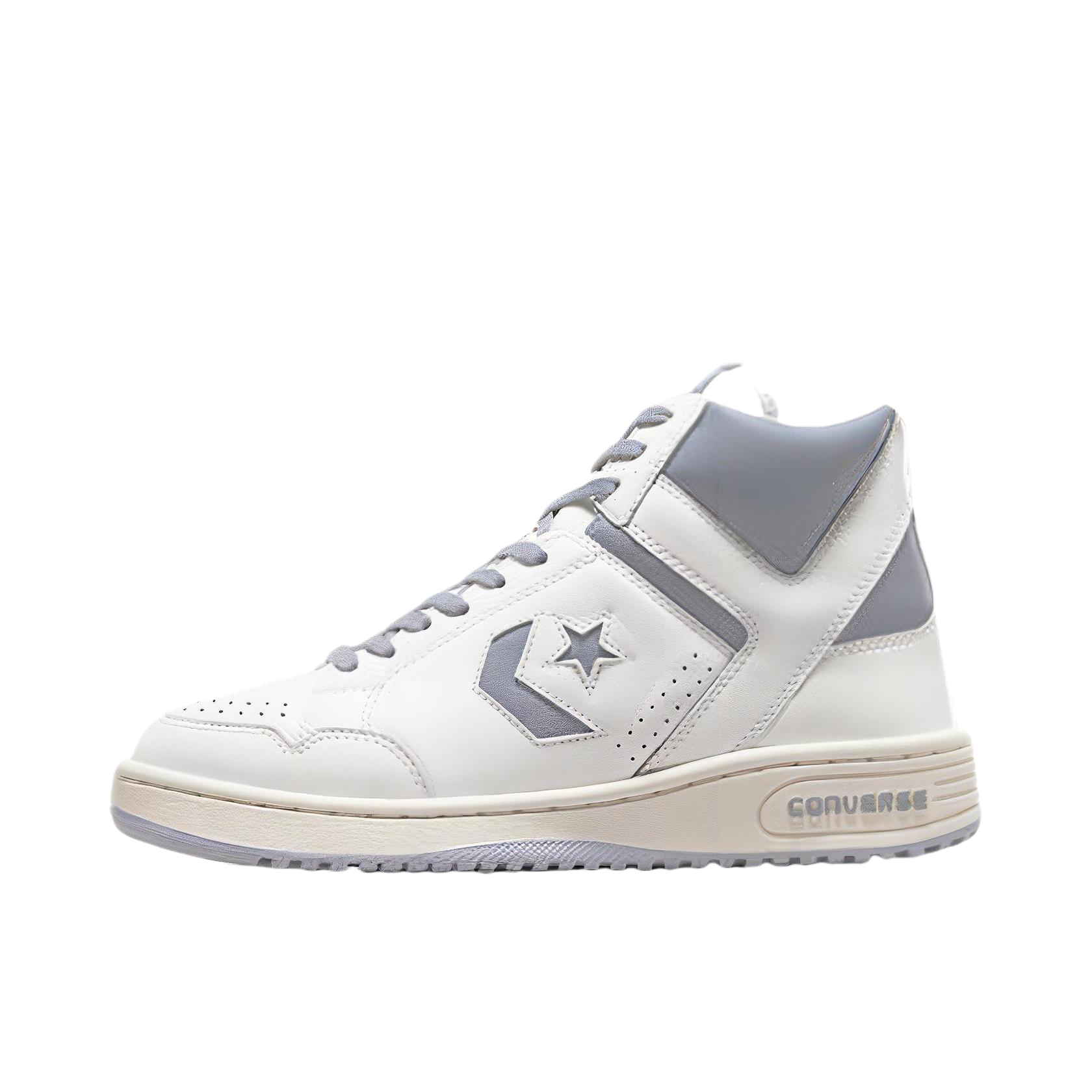 推荐商品：Converse/匡威 Weapon 板鞋 星箭标潮流经典复古拼接防滑耐磨减震透气支撑包裹性 灰色/白色