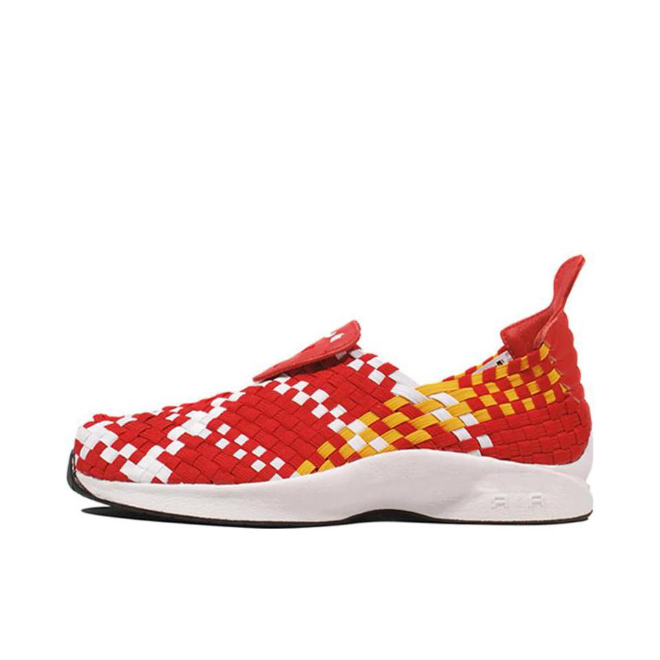 推荐商品：Nike Air Woven 防滑耐磨 舒适透气 减震轻便 编织 织物 复古百搭 运动休闲鞋 Spain 红白黄