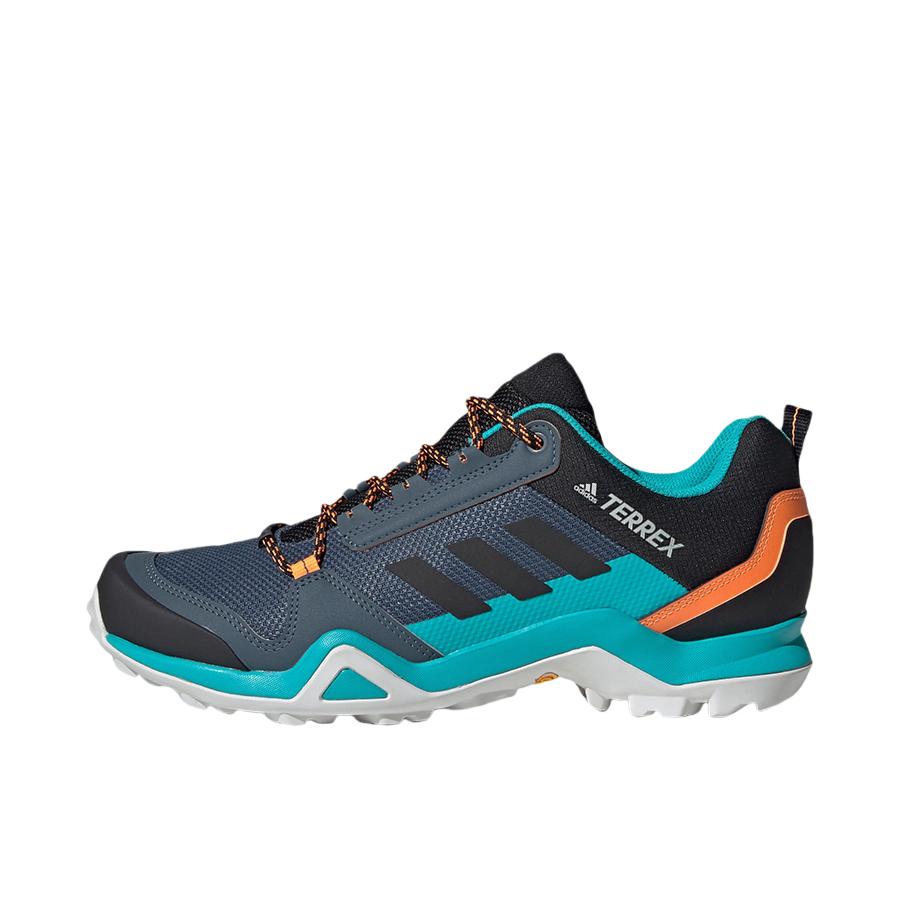 推荐商品：adidas  Terrex AX3  户外 防滑耐磨 时尚潮流  登山鞋 徒步鞋 深蓝/水绿