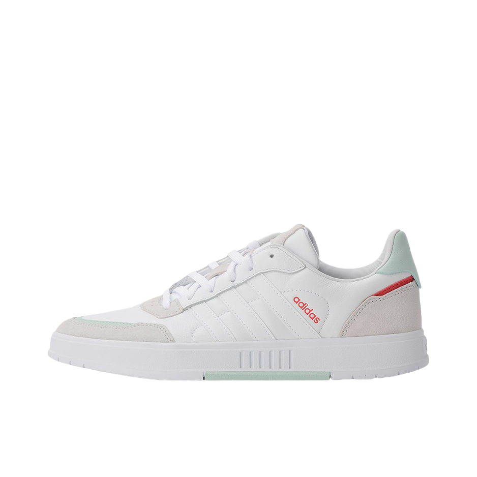 推荐商品：adidas NEO Courtmaster 板鞋 百搭复古防滑耐磨轻便透气合成革 White/Grey/Green 白灰绿